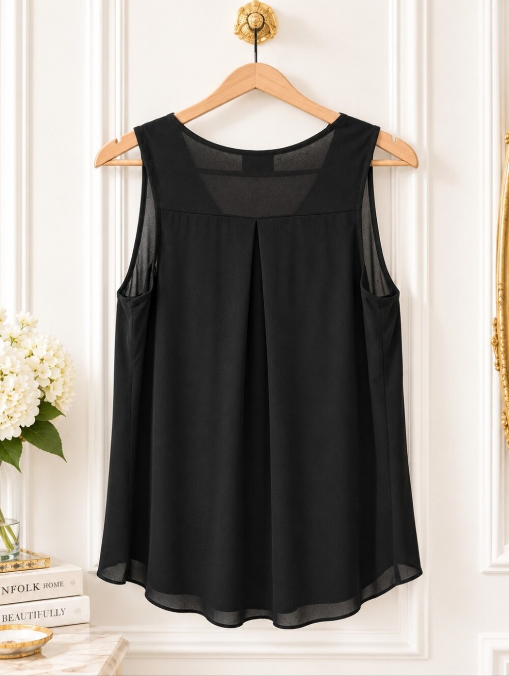 NWT Fortune + Ivy Black Zip Front Sleeveless Blouse | Size 1X - Picture 6 of 9